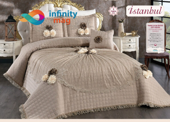 Cuvertura Lux Istanbul din Bumbac si Dantela 4 piese infinity mag (1)