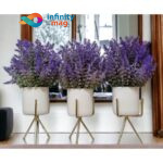 Buchet Lavanda Flori artificiale decorative in ghiveci cu suport ART71 (1)
