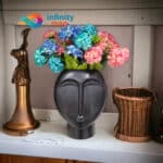 Vaza decorativa Face Luna Neagra statueta Ceramica 22cm (5)