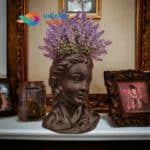 Vaza decorativa statueta chip Minerva ceramica Neagra 22cm (8)