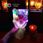 Buchet Cadou Flori artificiale cu 3 jocuri lumini 30cm FLS05