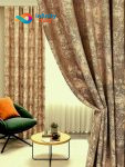 Draperie Venti jacquard 225x250cm, cusuta cu rejansa, model nisip Bej 01 PR46