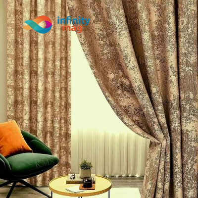 Draperie Venti jacquard 225x250cm, cusuta cu rejansa, model nisip Bej 01 PR46