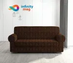 Husa canapea 2 locuri bumbac elasticizat model Jacquard Maro