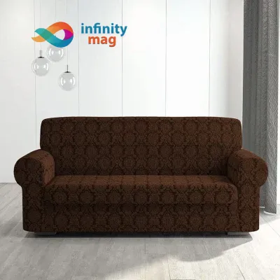 Husa canapea 2 locuri bumbac elasticizat model Jacquard Maro